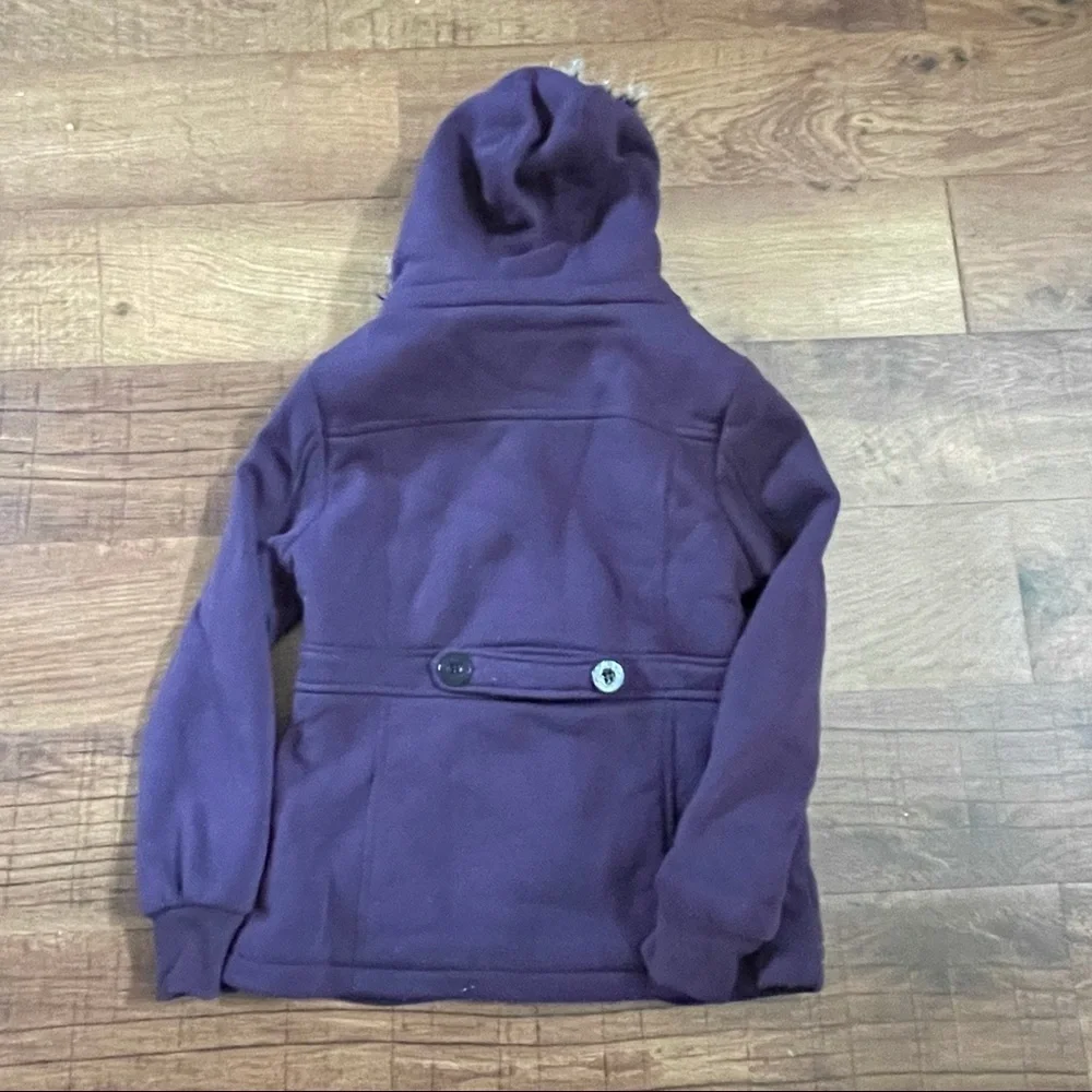 Me Jane purple heavy faux fur Sherpa like detachable hat coat jacket girls